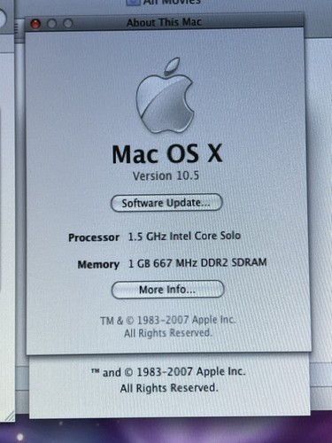 Mac mini intel core - core, solo